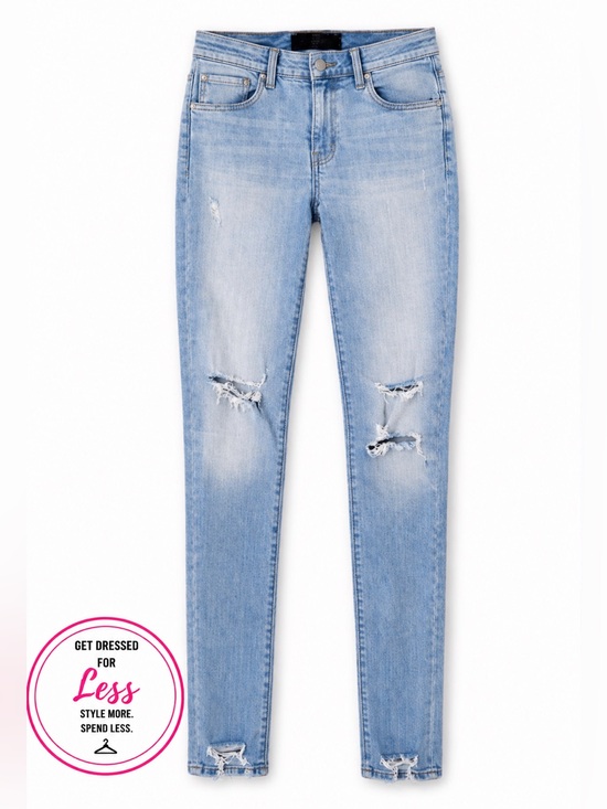 J Brand Denim - J Brand Maria Skinny Jeans Size 26 High Rise Distressed Light Wash Denim